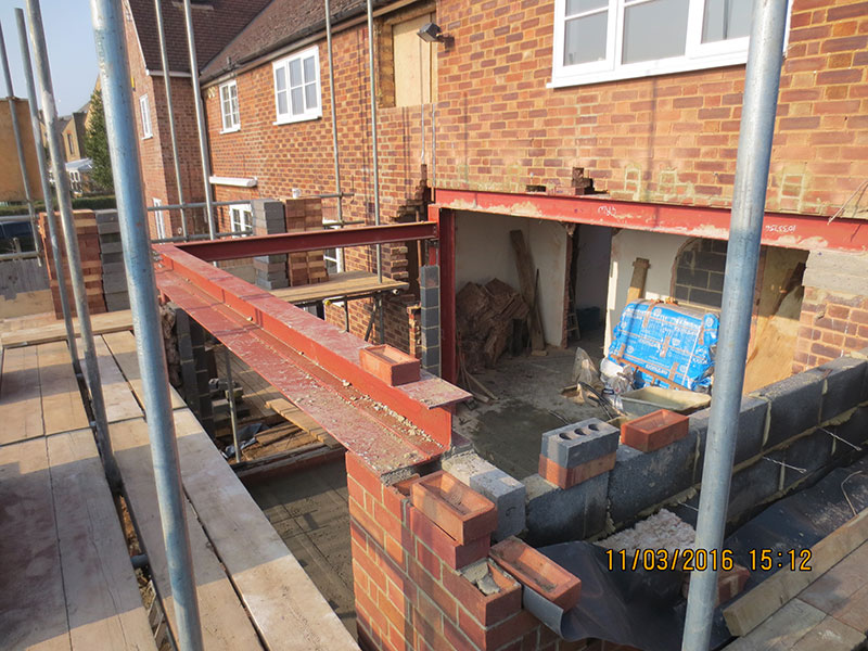 Extension Construction Stage Vicarage Road, Ware